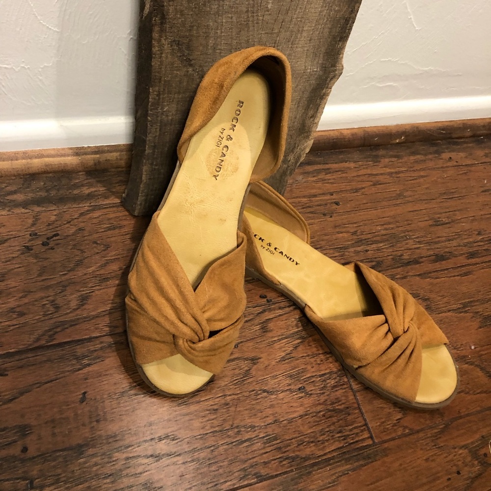 Rock & Candy Suede Peeptoe Flats